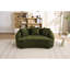 049s Curved Modern 2 Chenille Désossé, Modernisé, 3 Coussins, Convient aux espaces de vie compacts, Profil d'espace avec bureau décoratif, appartement, chambre d'amis et élégant