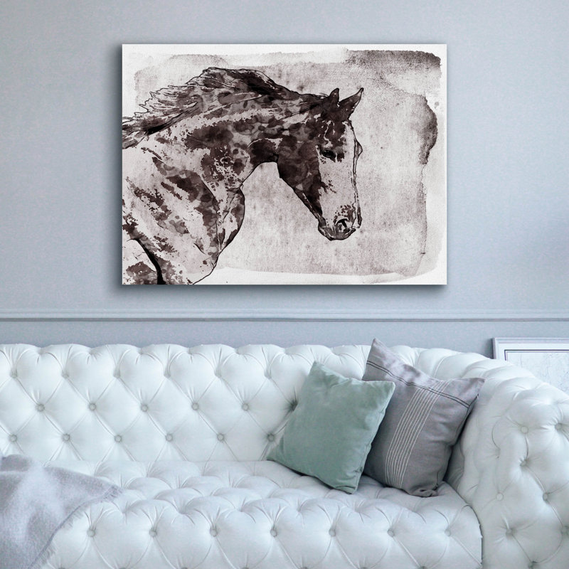 «Dark Brown Horse 4» par Irena Orlov, art mural sur toile, H 40 po x l 54 po x P 1,5 po