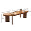 Table de conférence ovale en bois massif brun 102,36 po-997822963