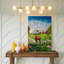 Toile «Vibrant Idyllic Farm Scene Teeming With Life» avec art mural Variété d'animaux de ferme dans un pré luxuriant parsemé d'art sur toile-986360418
