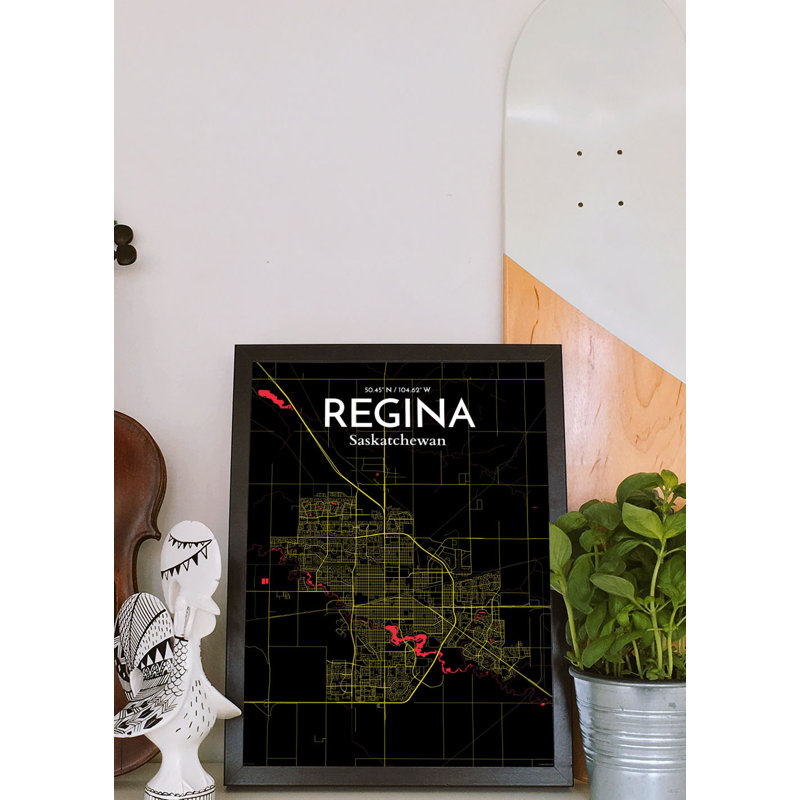 Regina City Map - No Frame Print, 43cm H x 28cm W