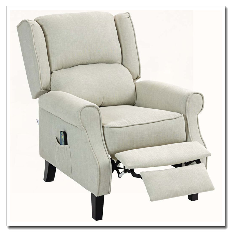 Fauteuil inclinable manuel de massage avec télécommande, Blanc