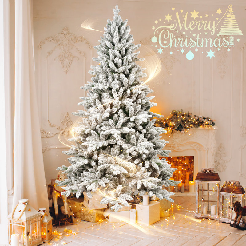 Arbres de décoration de Noël artificiels avec support, 3 tailles disponibles, 7'