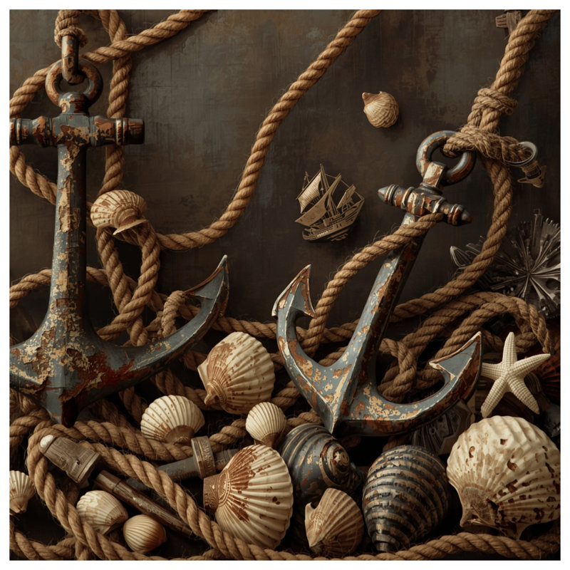 Rope Anchor Shells Duvet Covers, Twin