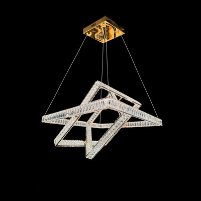 Lustre géométrique moderne à 3 niveaux DEL 