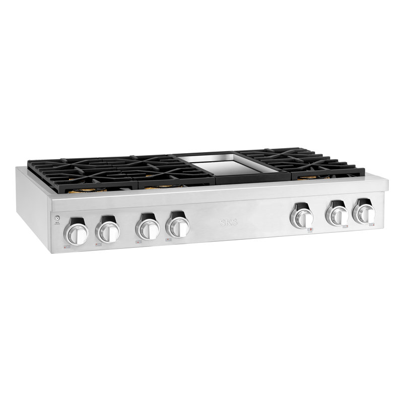 48-Inch Gas Pro Rangetop 6 Burners And Griddle