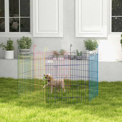 Pet Playpen Dog Puppy Metal Rabbit Run Crate Fence Kennel with Door