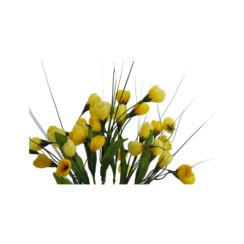 Yellow Silk and Plastic Crocus Flower Arrangement