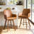 25" Swivel Upholstered Counter Stool With Solid Rubberwood Frame &  Full Back Arms-1212983798