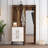 Modern Hall Stand with Hanging Coat Rack, Walnut & White, 47.2 x 78.7 x 13.8 inches | 100% Melamine Coated Particle Board, Metal Legs & Handles | Numerous Shelves, Wall-Mountable, Stylish & Functional Design-1044926120