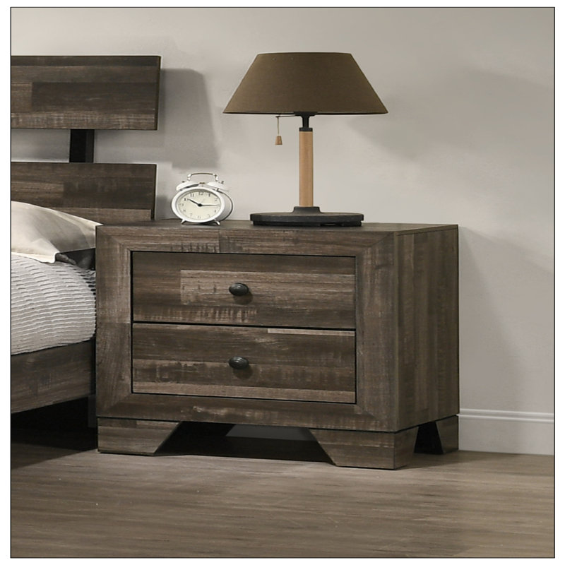Nightstand For Bedroom, Rustic  Gray 