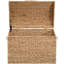 Coffre de rangement robuste en osier d'eau avec charnière de sécurité, cadre en métal et couvercle arqué, H 18,5 po x P 16,5 po x l 24,4 po, naturel