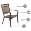 4 pièces de chaises de patio en aluminium pour l'extérieur, résistant à la rouille, aux rayons UV et aux intempéries
