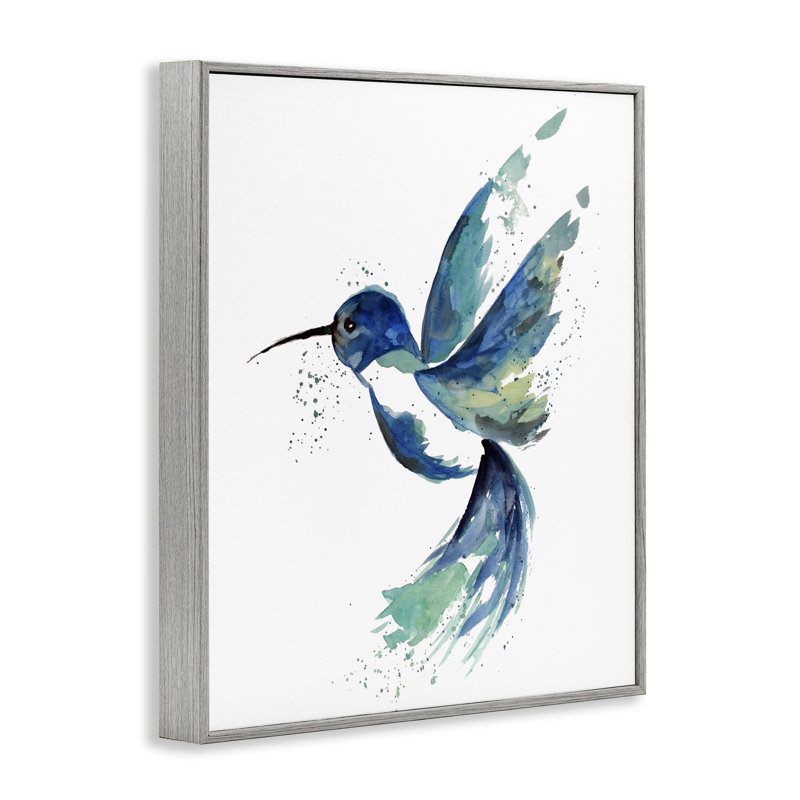Art moderne de giclée de colibri bleu moderne par Sebastian Grafmann, H 14 po x l 11 po, Estampe numérique Farmhouse