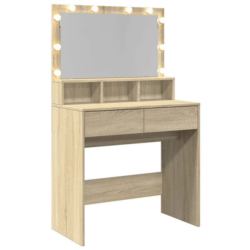 Dressing Table with Mirror, Sonoma Oak