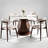 Set Of 4 Dining Table Set, Modern 44.8" Round Engineered Stone Dining Table With 4 Upholstered Dining Chairs