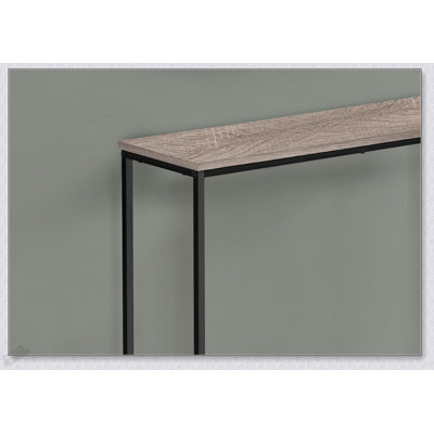 Console contemporaine contemporaine pour vestibule et canapé, plateau en stratifié brun avec structure en métal, parfaite pour les espaces modernes.