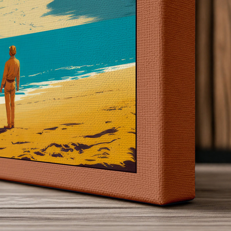 Alien World Wonder Fantasy & Sci-Fi - Wrapped Canvas, 24x16 - 61.0 x 40.6 cm, Terracotta Border