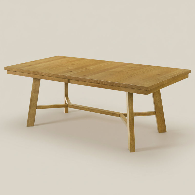 Oaklyn Modern Extendable Rectangular Dining Table Set, Light Yellow Wood, 13 Pieces: Table, 12 Chairs