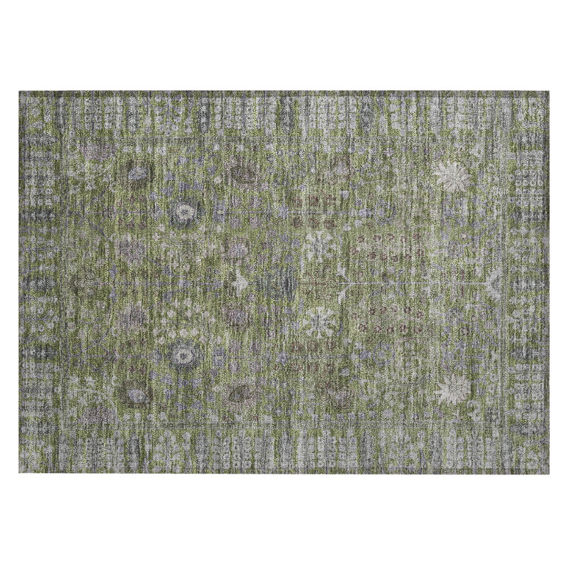 Machine Washable Indoor/Outdoor Kaczor ACN2231 Global Rug, Rectangle 1'8" x 2'6"