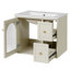 Ensemble de meuble-lavabo mural 24 po pour petit espace, armoire avec lavabo en céramique, 2 tiroirs, 1 porte à fermeture en douceur
