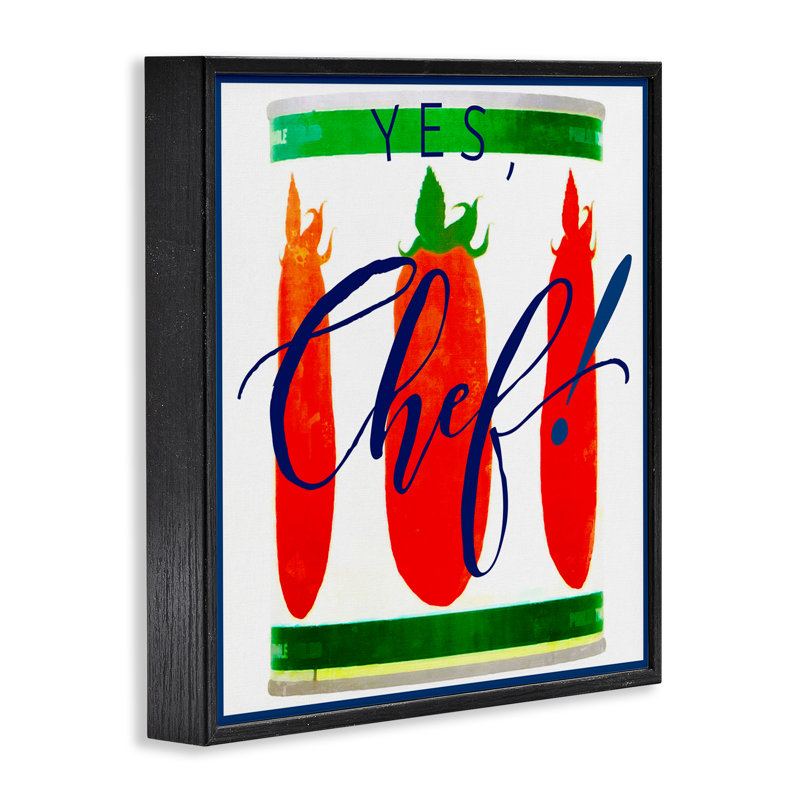 Oui, chef en conserve, estampe numérique encadrée par Graffi *ee Studios, H 17 po x l 17 po, Giclée encadrée noir minuit
