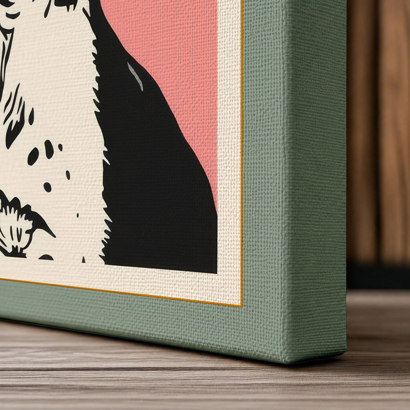 Contemplative Spaniel Minimalist - Wrapped Canvas, 30x20 - 76.2 x 50.8 cm, Sage Border