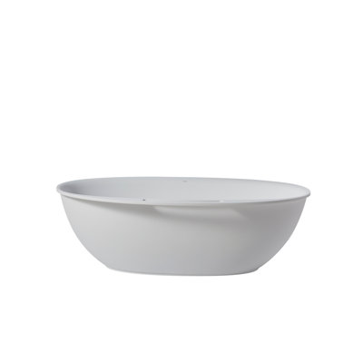 Baignoire de trempage autoportante à surface solide de 63 po en résine de couleur blanche avec bonde en laiton