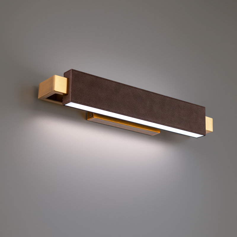 Bomber Brown Aged Brass LED Wall Sconce with Frosted Glass