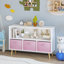 Bibliothèque avec tiroirs en tissu pliables, présentoir à livres, armoire de rangement pour jouets-1408588392