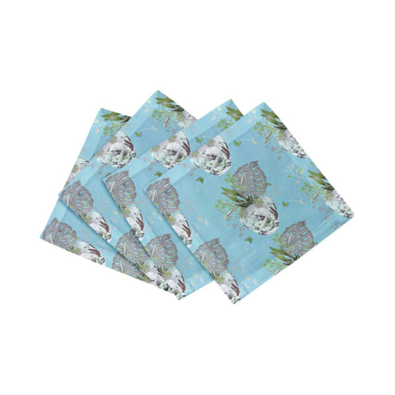 Monkey Small Jungle Cotton Sateen Cocktail Napkins, Bedford