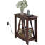 Table de bout Huspon 24 po avec station de charge, table d'appoint en bois avec tablette de rangement, table de bout étroite avec ports USB et prise de courant pour le salon, la chambre à coucher-1925180306