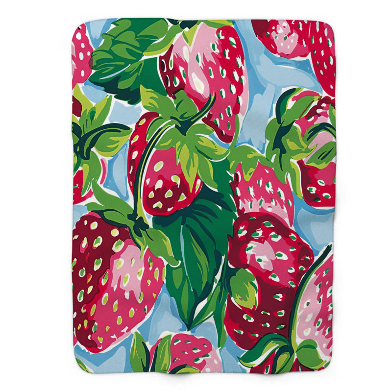 Motif de balise maritime - 1 pièce Sherpa Premium, L 50 po x L 60 po, Motifs de fruits tendance