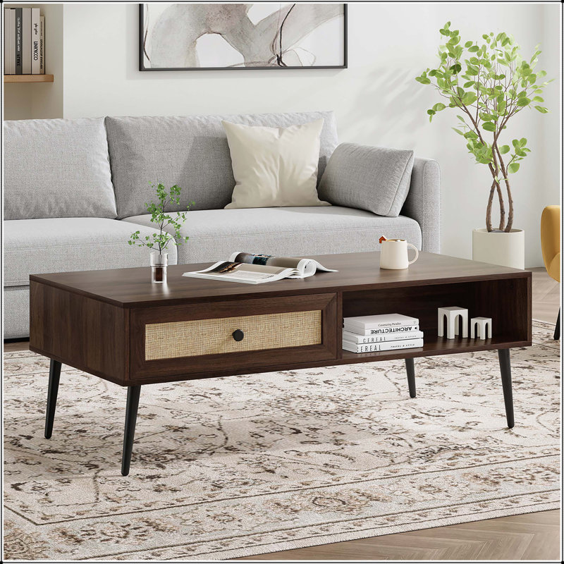 Mid-Century moderne avec tiroir et tablette, pour le salon et le bureau