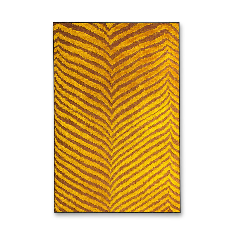 Tapis bleu tissé lavable rétro Mosso, 4'7" x 6'7"
