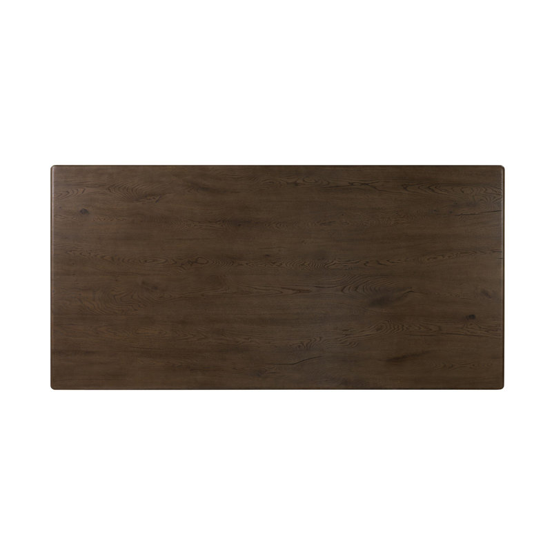 MARCON Oak Double Pedestal Dining Table, Gray Reclaimed French Oak