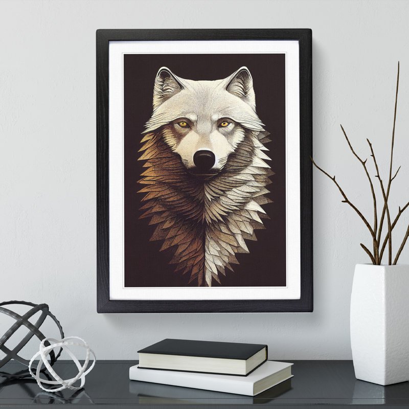 Majestic Wolf - Framed Print, Black, 64cm H x 46cm W