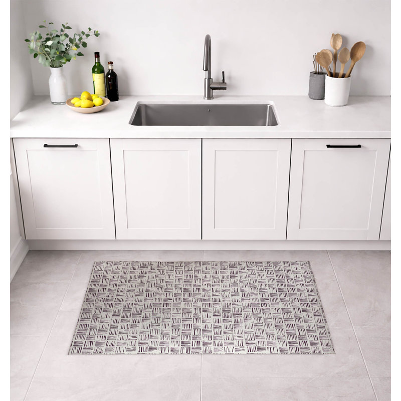 Tapis de cuisine Lash, Rectangle 3' x 5', Aubergine à carreaux