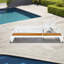 Méridiennes de patio réglables avec rangement, bord de piscine moderne en bois et métal