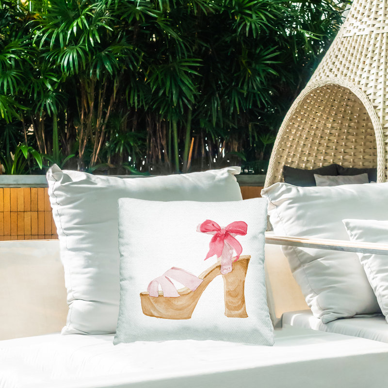 Coussin d'extérieur à imprimé piscine Pool Stiletto Summer par Lanie Loreth