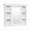 Armoire de rangement murale moderne pour salle de bain de 90 cm (35,5 pouces) avec porte-miroir et 6 tablettes ouvertes-495600345