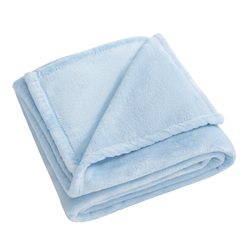 Couverture en molleton ultra douce réversible toutes saisons, Double/Grand, Bleu clair
