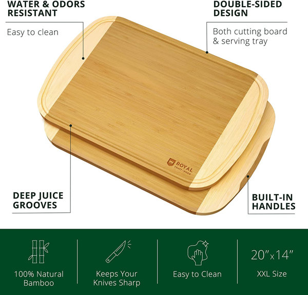 Extra Large XXXL Bamboo Cutting Board 24 x16 Inch,Largest Wooden Butcher  Block for Turkey, Meat, Vegetables, BBQ, Over the Sink Chopping Board with