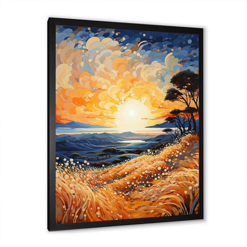 Plage sablonneuse pointillisme III - Nautique et plage, reproductions d'art mural, Cadre photo noir