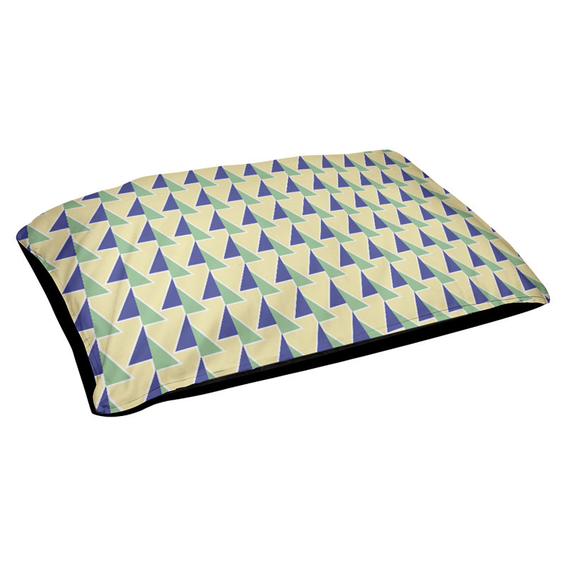 Coussin pour chien Chen, Jaune / vert menthe, Moyen (l 40 po x P 30 po x H 6,5 po)