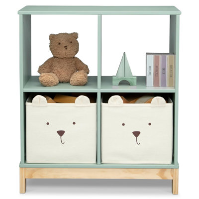 Brannan Bear Bookcase With Bins Sage Green