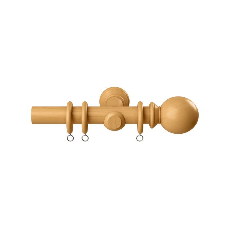 Phyllis 28mm Woodland Curtain Pole, 6.7cm H x 150cm W x 12.5cm D, Natural Oak