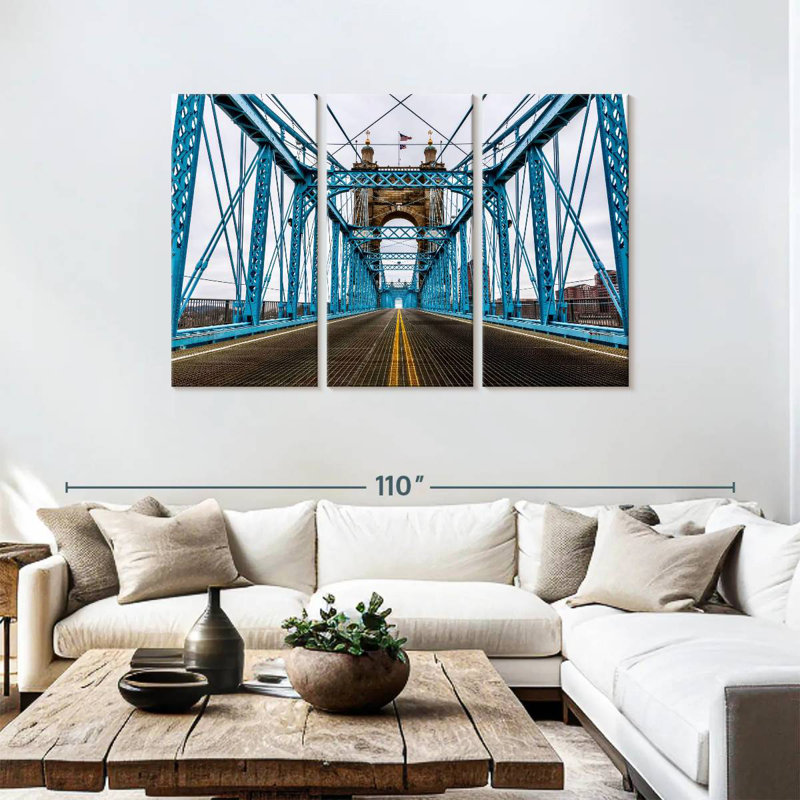 Blue Cincinnati Bridge, 48" H x 74" W