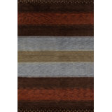 Desert Gabbeh Wool Striped Area Rug in Brown