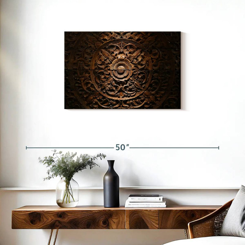 Fleurs de bois sculpté Senne, H 20 po x l 30 po